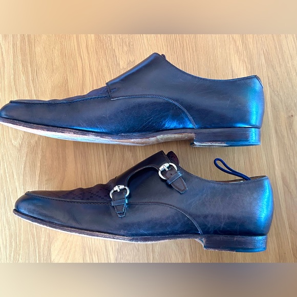 Gucci dark brown Men's Loafers with double monk straps - Picture 5 of 13